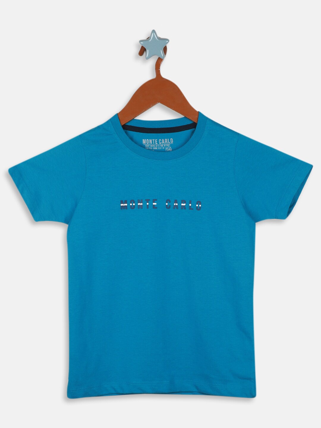 

Monte Carlo Boys Round Neck Pure Cotton T-shirt, Blue
