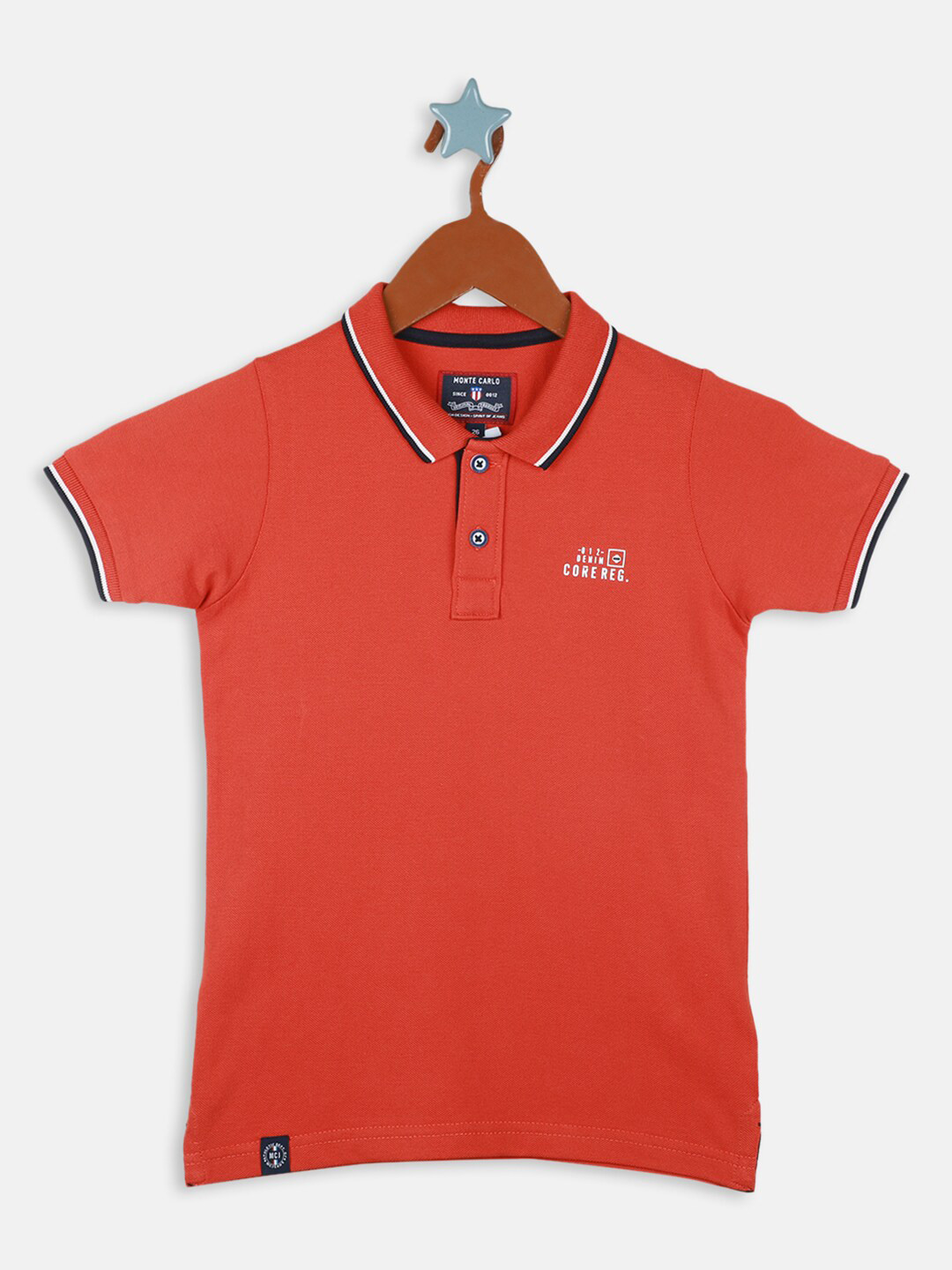 

Monte Carlo Boys Polo Collar Pure Cotton T-shirt, Rust