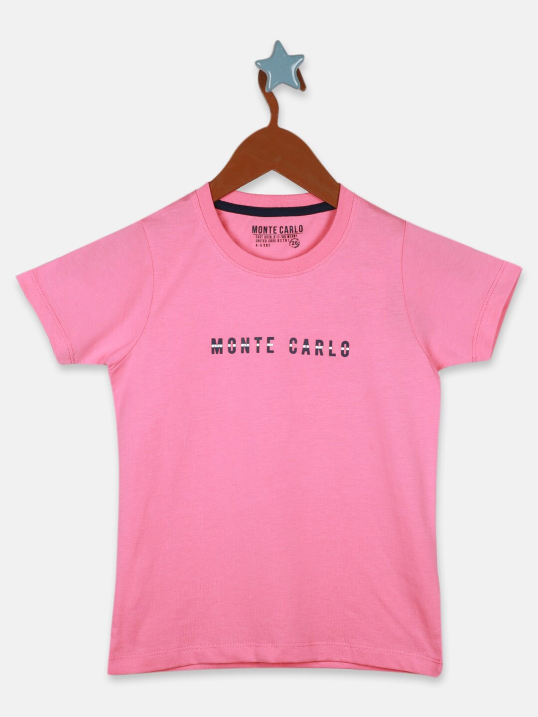

Monte Carlo Boys Typography Printed Pure Cotton T-shirt, Pink