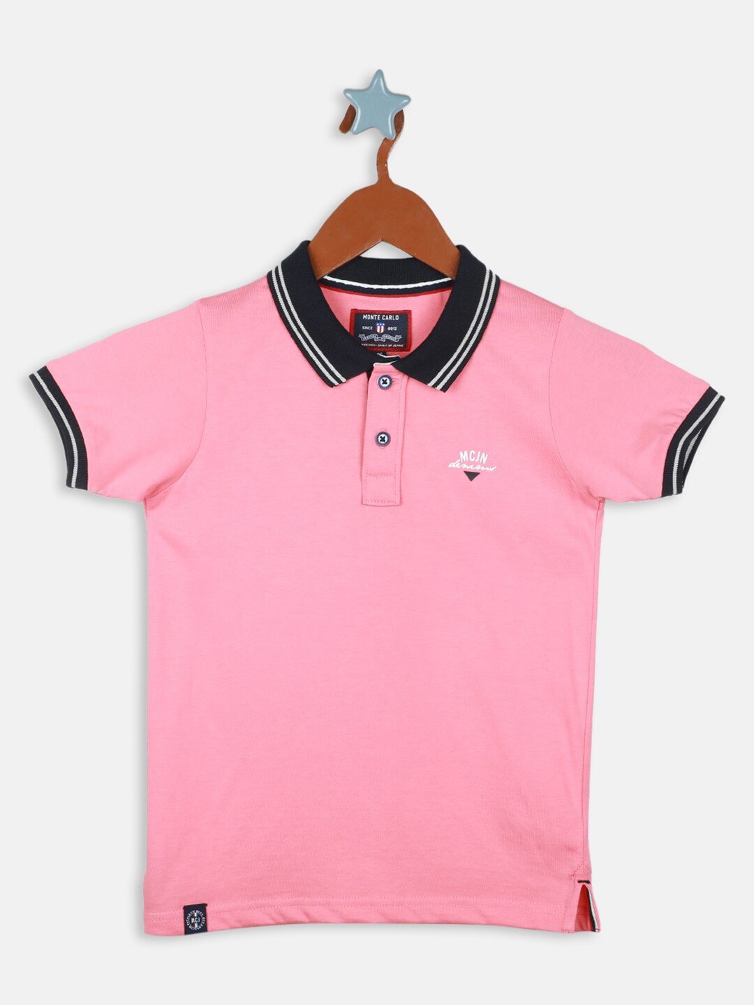 

Monte Carlo Boys Polo Collar Pure Cotton T-shirt, Pink