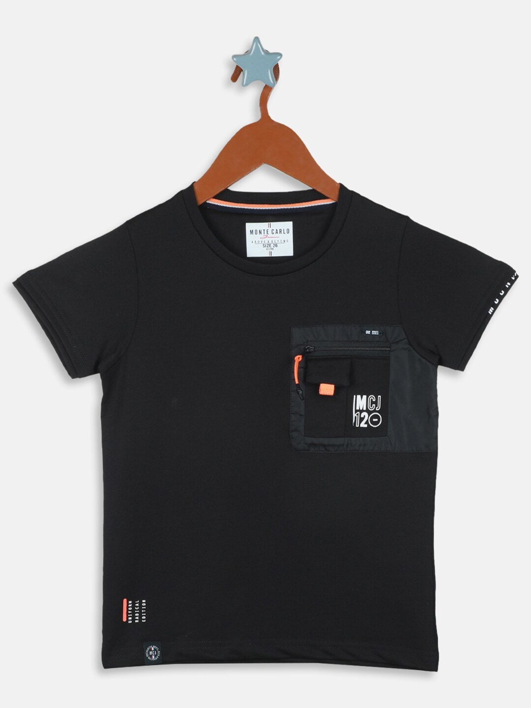 

Monte Carlo Boys Pocket Detailed T-shirt, Black