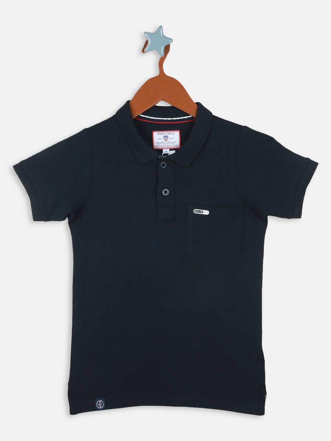 

Monte Carlo Boys Polo Collar Pure Cotton T-shirt, Navy blue