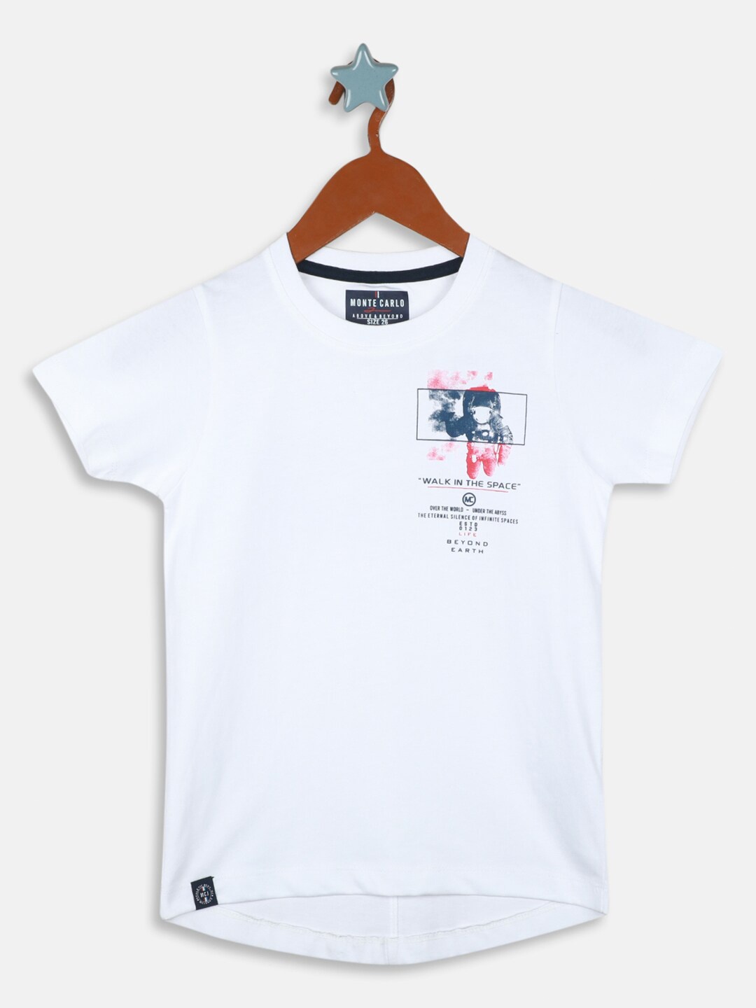 

Monte Carlo Boys Graphic Printed Cotton T-shirt, White