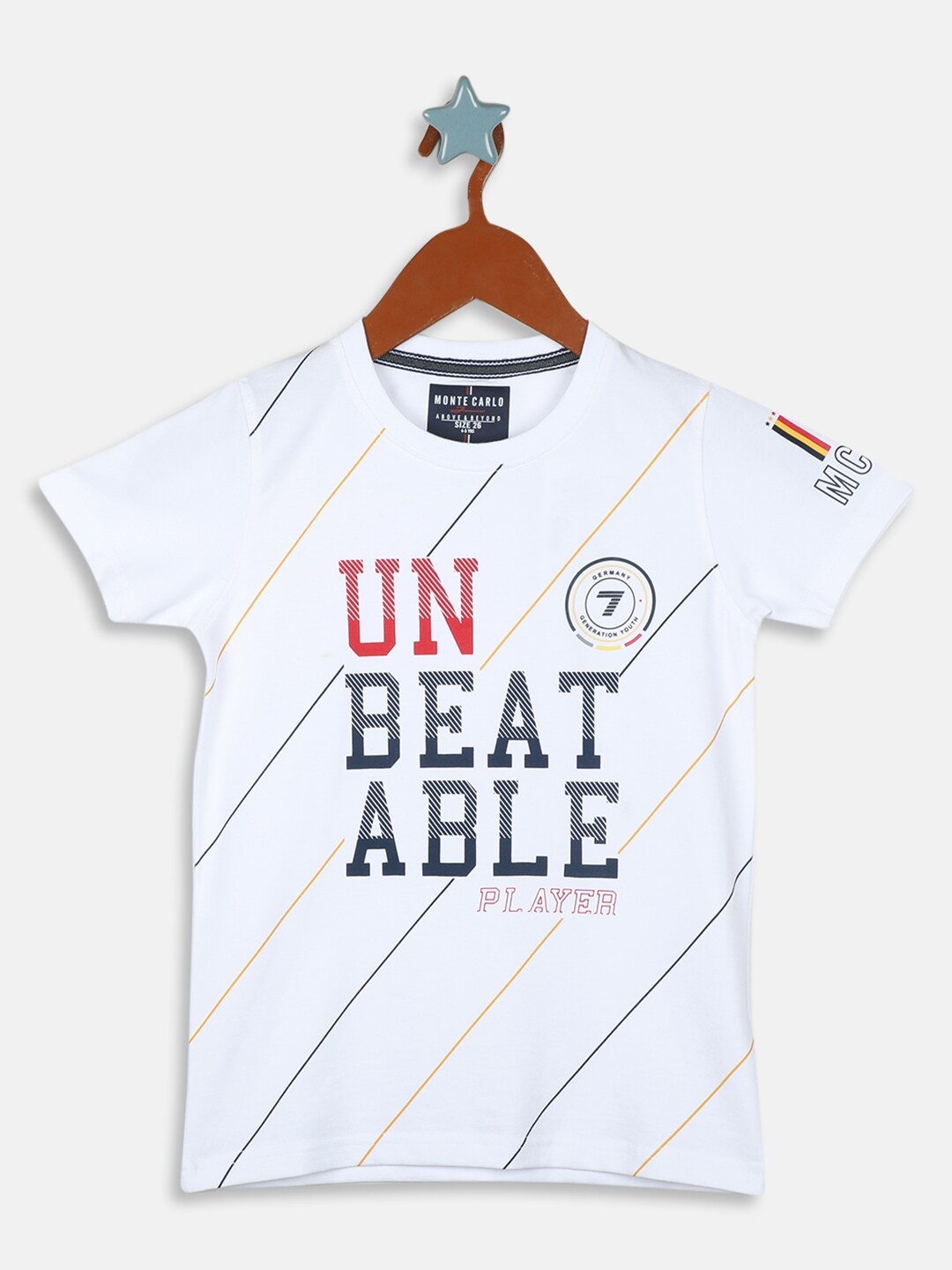 Monte Carlo Boys Typography Printed T-shirt, White