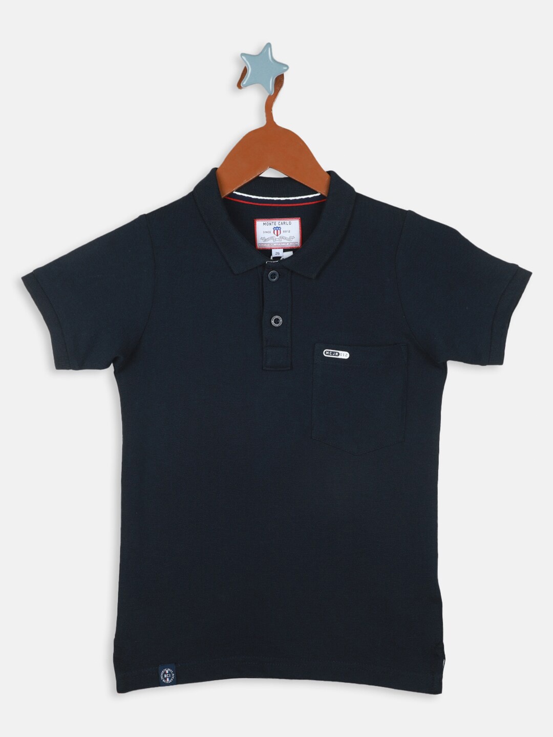 

Monte Carlo Boys Polo Collar Cotton T-shirt, Navy blue