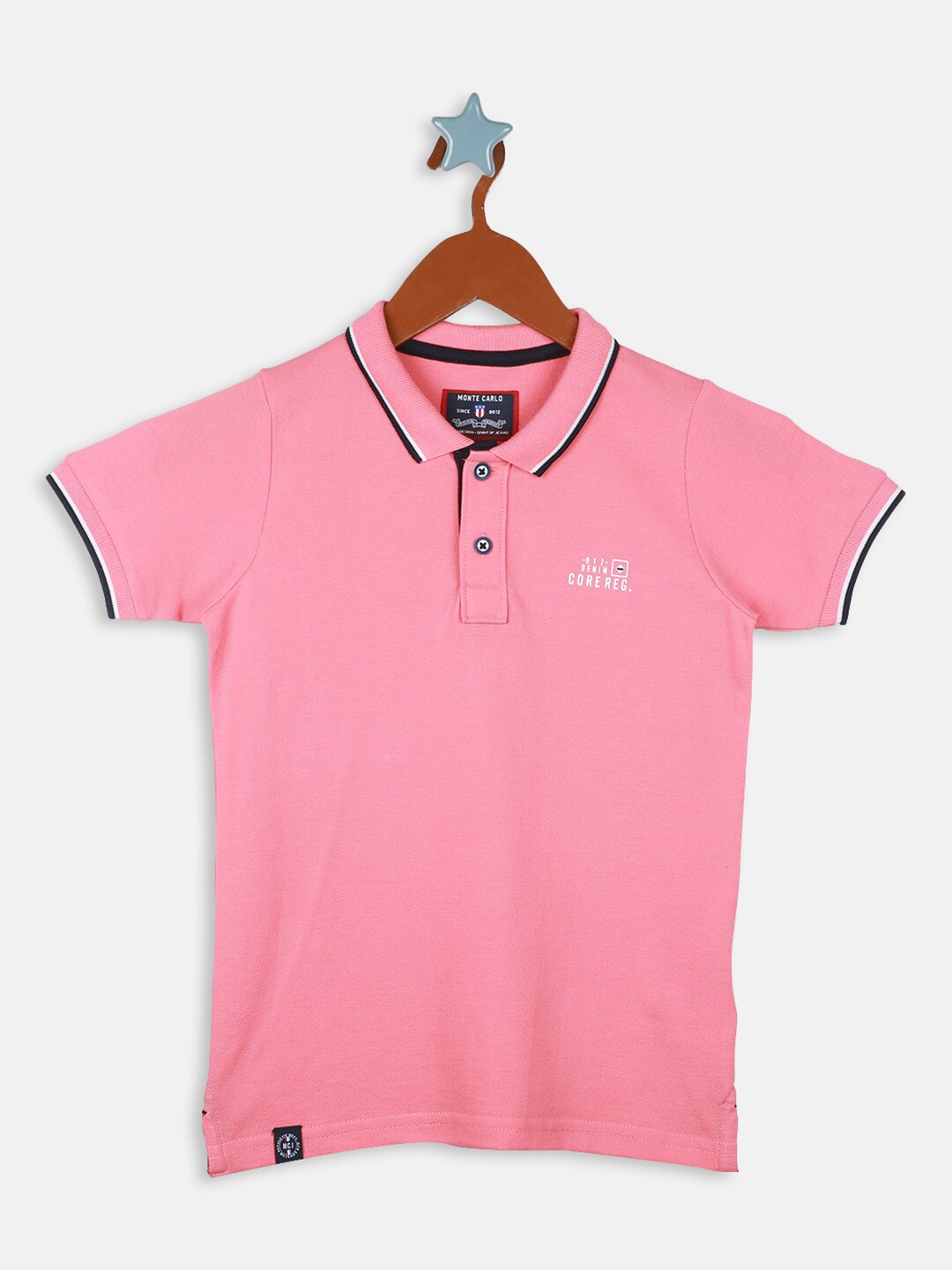 

Monte Carlo Boys Polo Collar Pure Cotton T-shirt, Pink