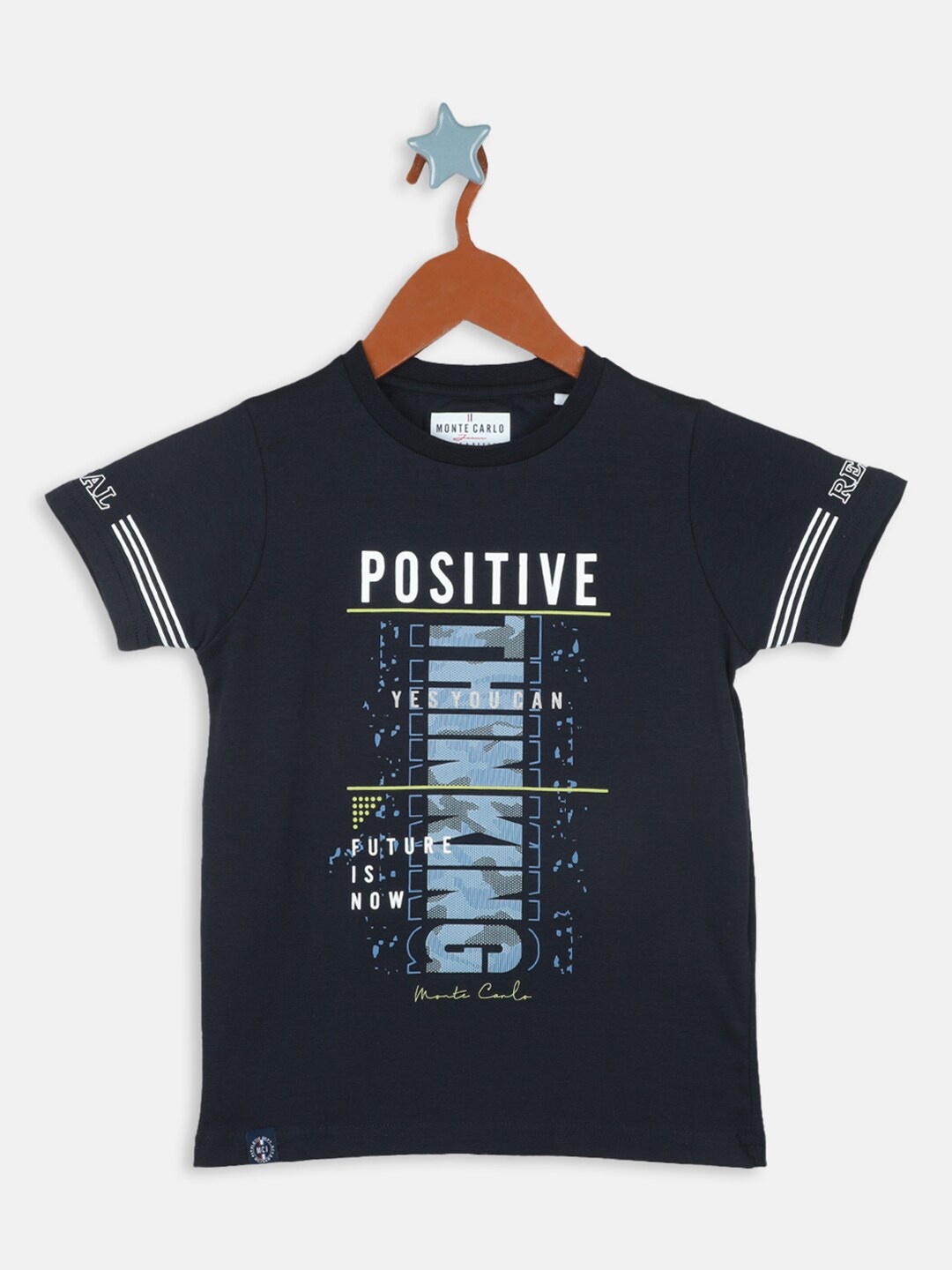 

Monte Carlo Boys Typography Printed T-shirt, Navy blue