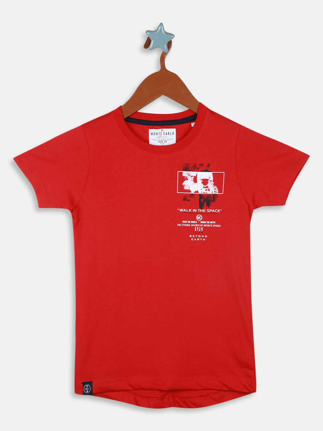 

Monte Carlo Boys Typography Printed Pure Cotton T-shirt, Red