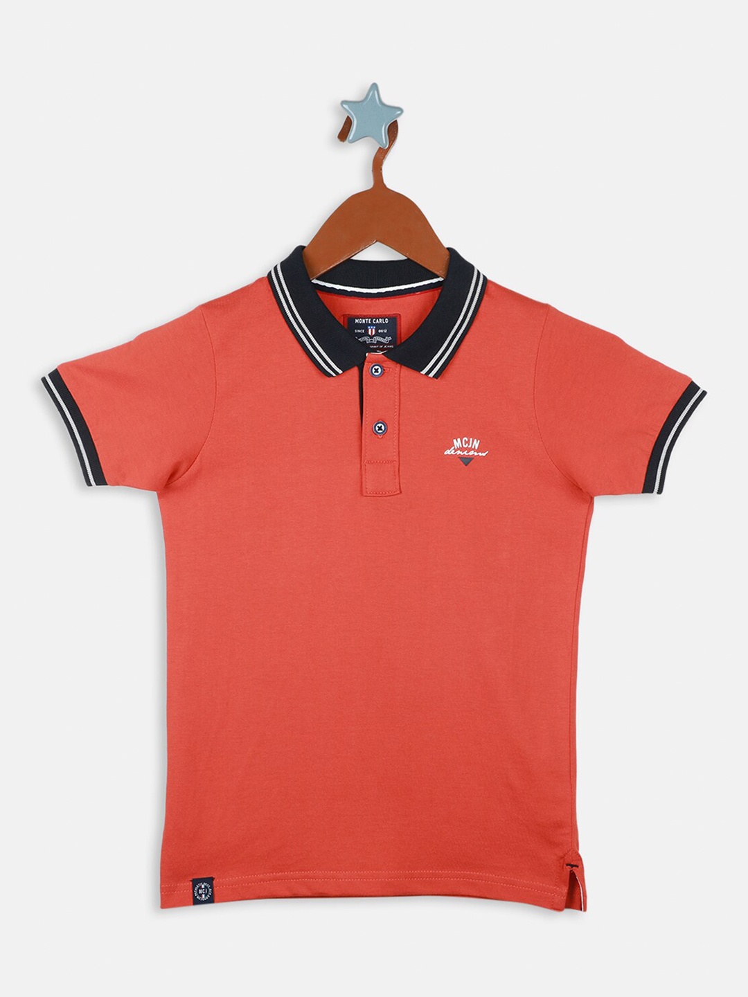 

Monte Carlo Boys Polo Collar Pure Cotton T-shirt, Rust