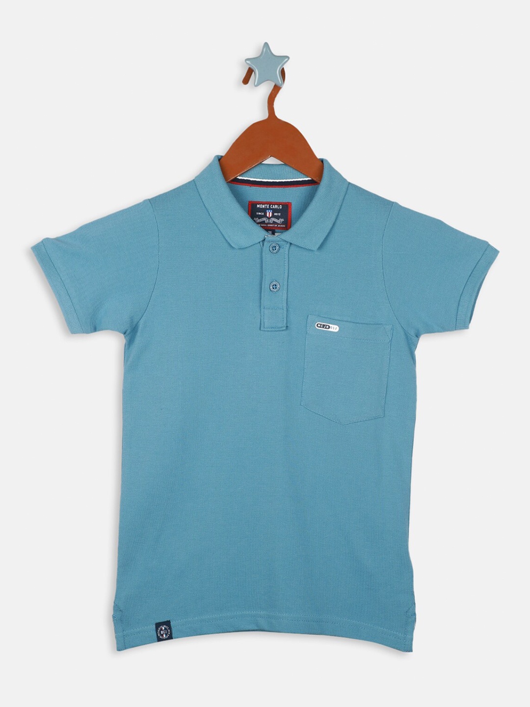 

Monte Carlo Boys Polo Collar Pure Cotton T-shirt, Blue