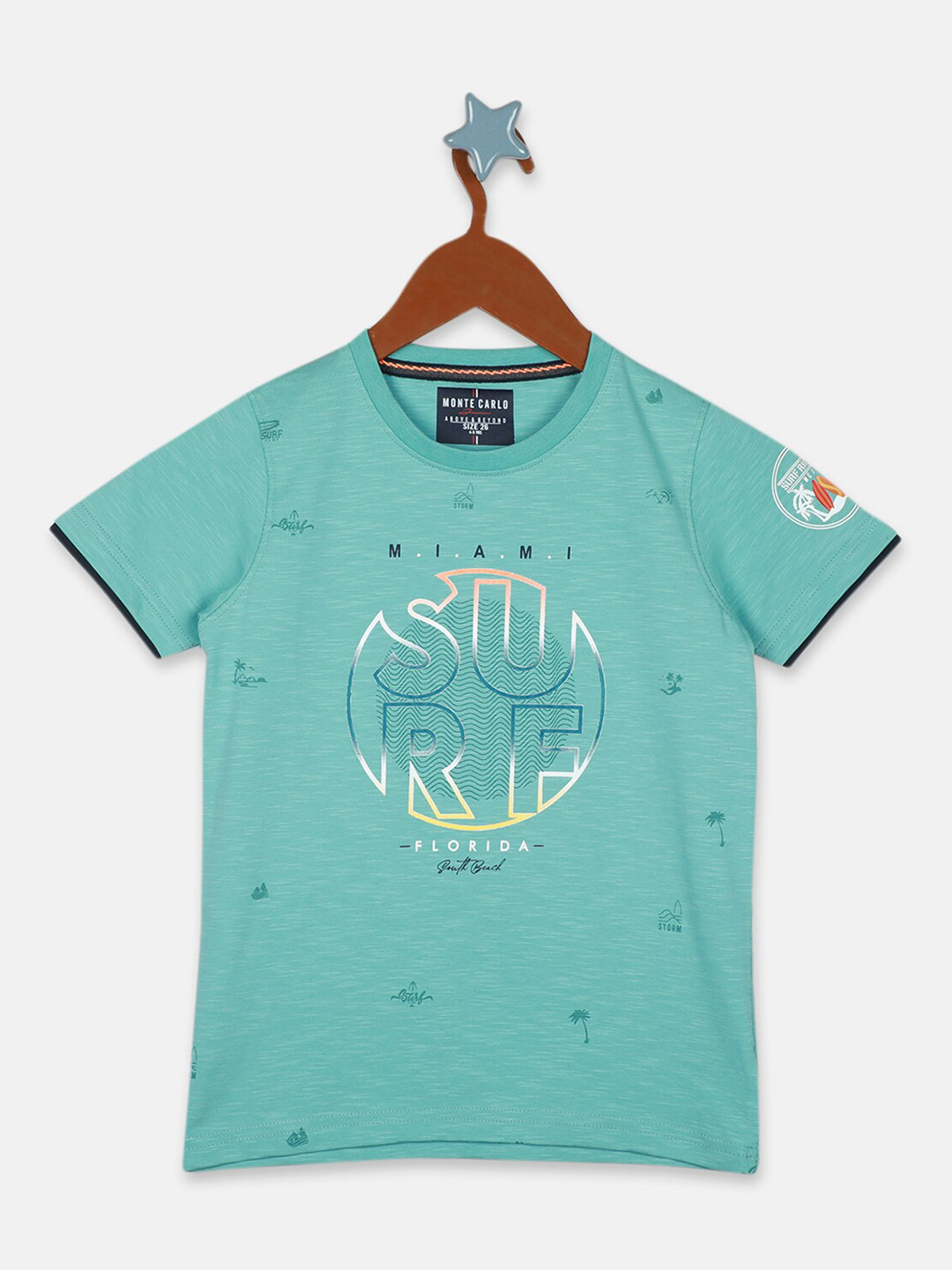 

Monte Carlo Boys Typography Printed T-Shirt, Blue