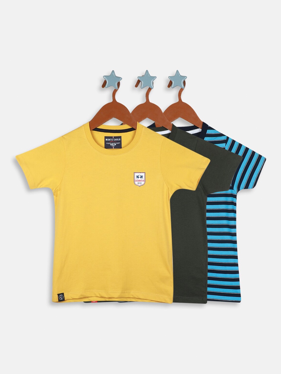 

Monte Carlo Boys Pack of 3 Cotton T-shirt, Yellow