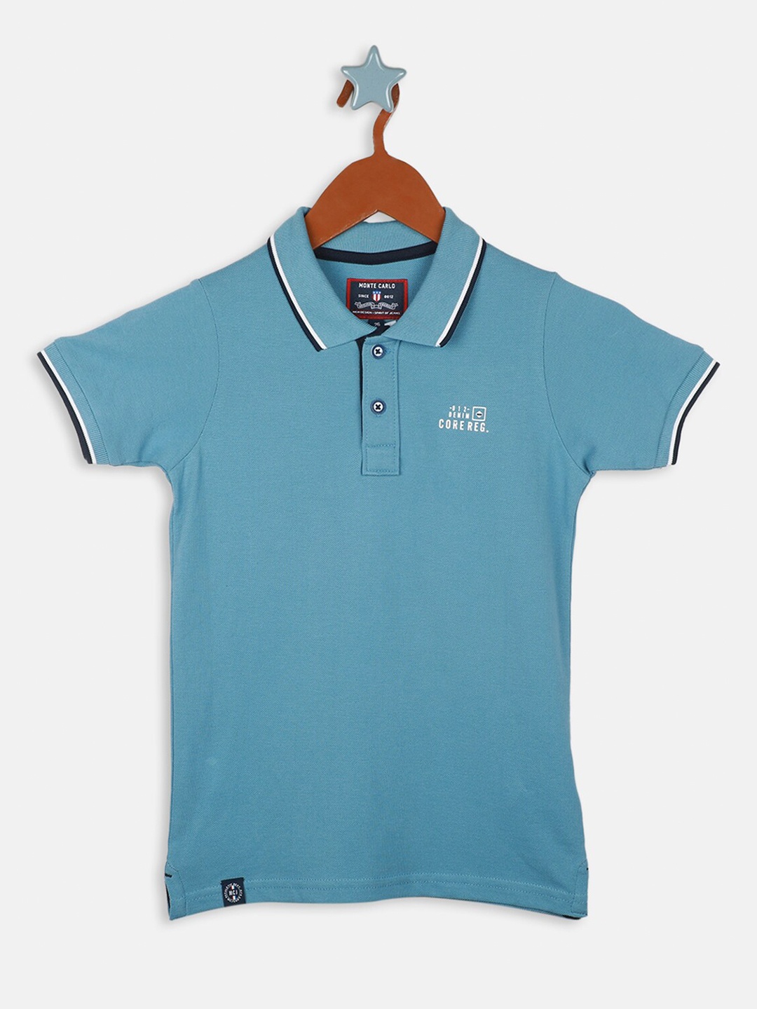 

Monte Carlo Boys Polo Collar Pure Cotton T-shirt, Blue