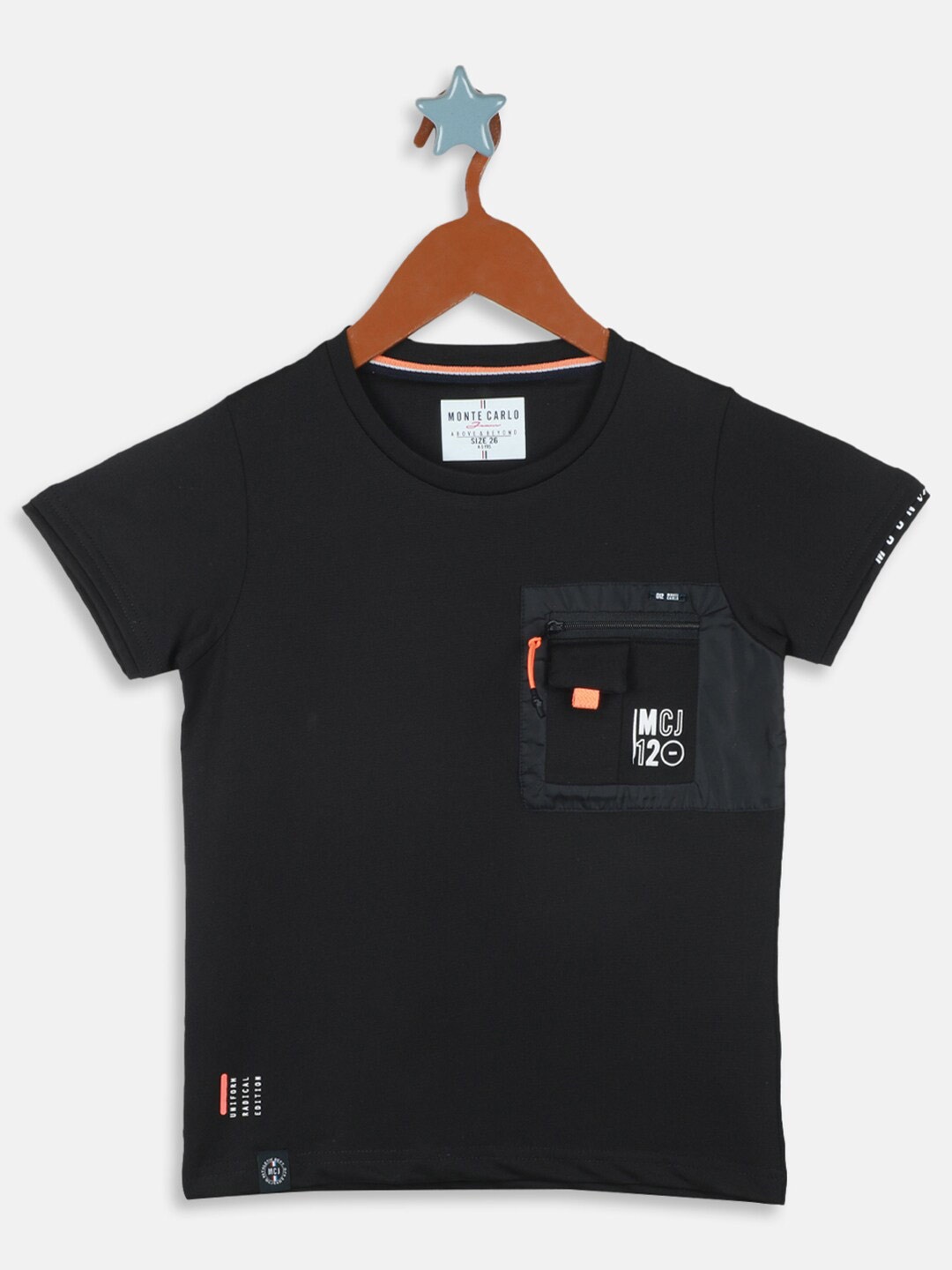 

Monte Carlo Boys Round Neck Short Sleeves T-Shirt, Black