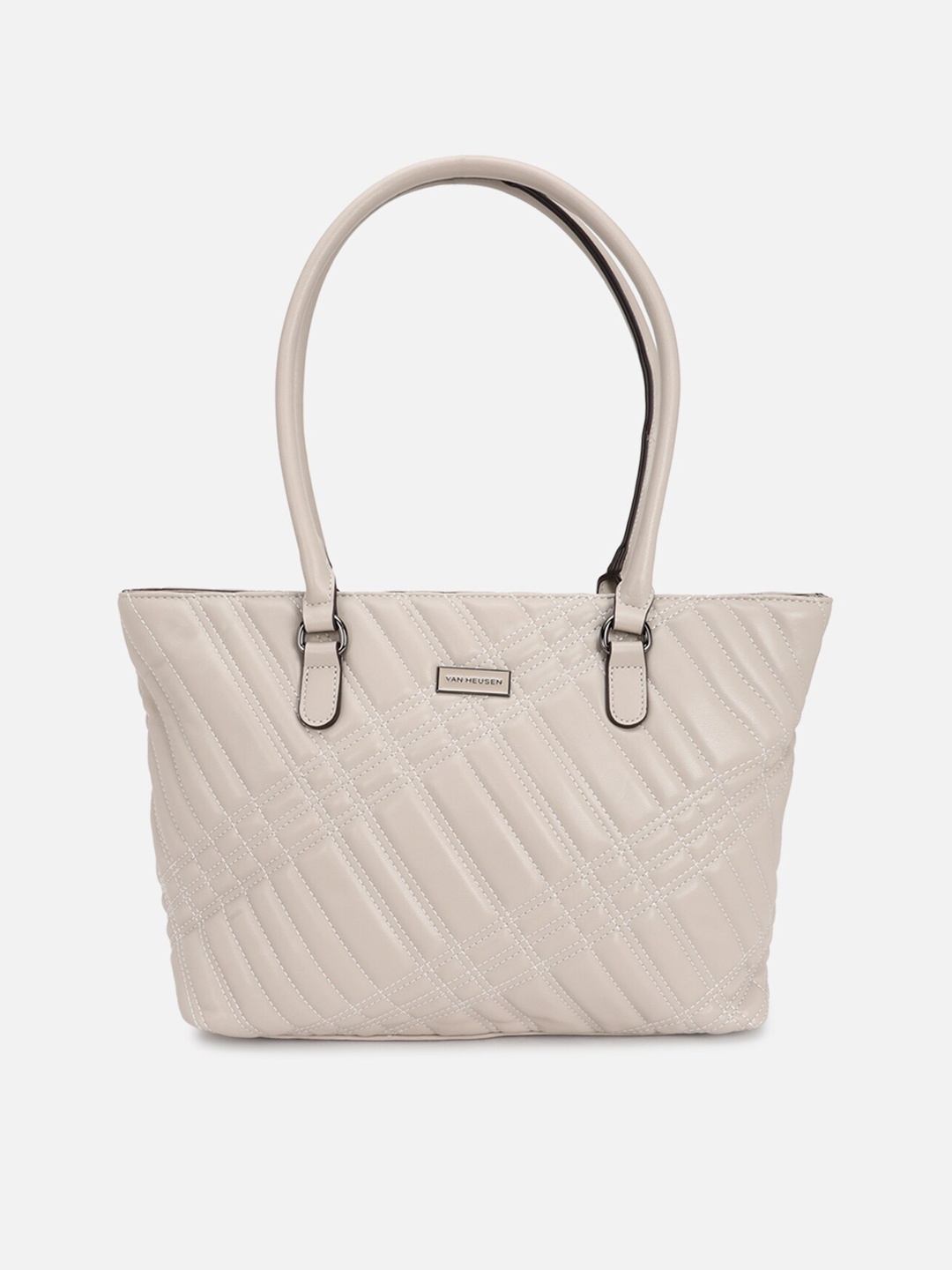 

Van Heusen Woman Textured Quilted Structured Shoulder Bag, Grey
