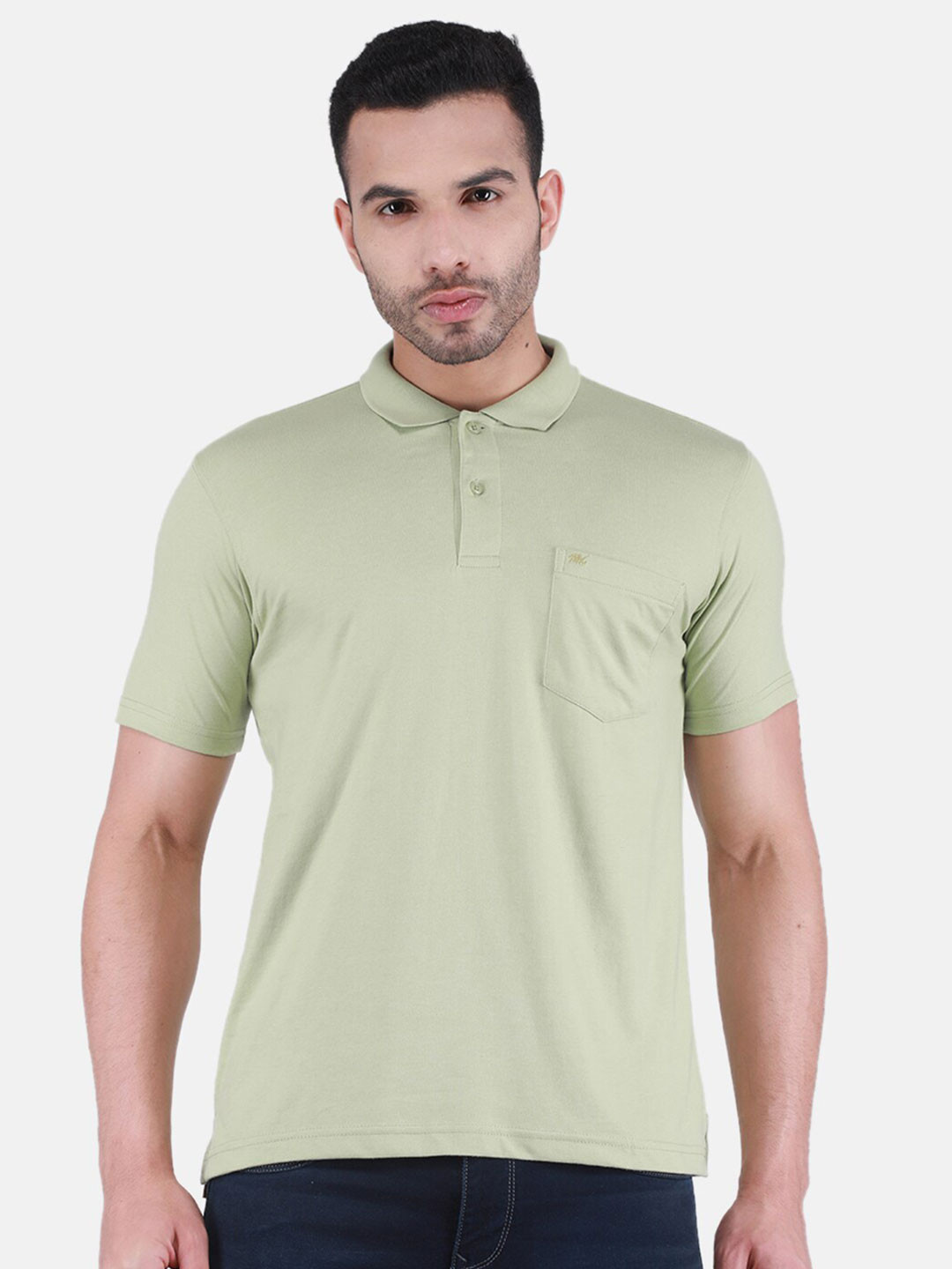

Monte Carlo Polo Collar Cotton T-Shirt, Green