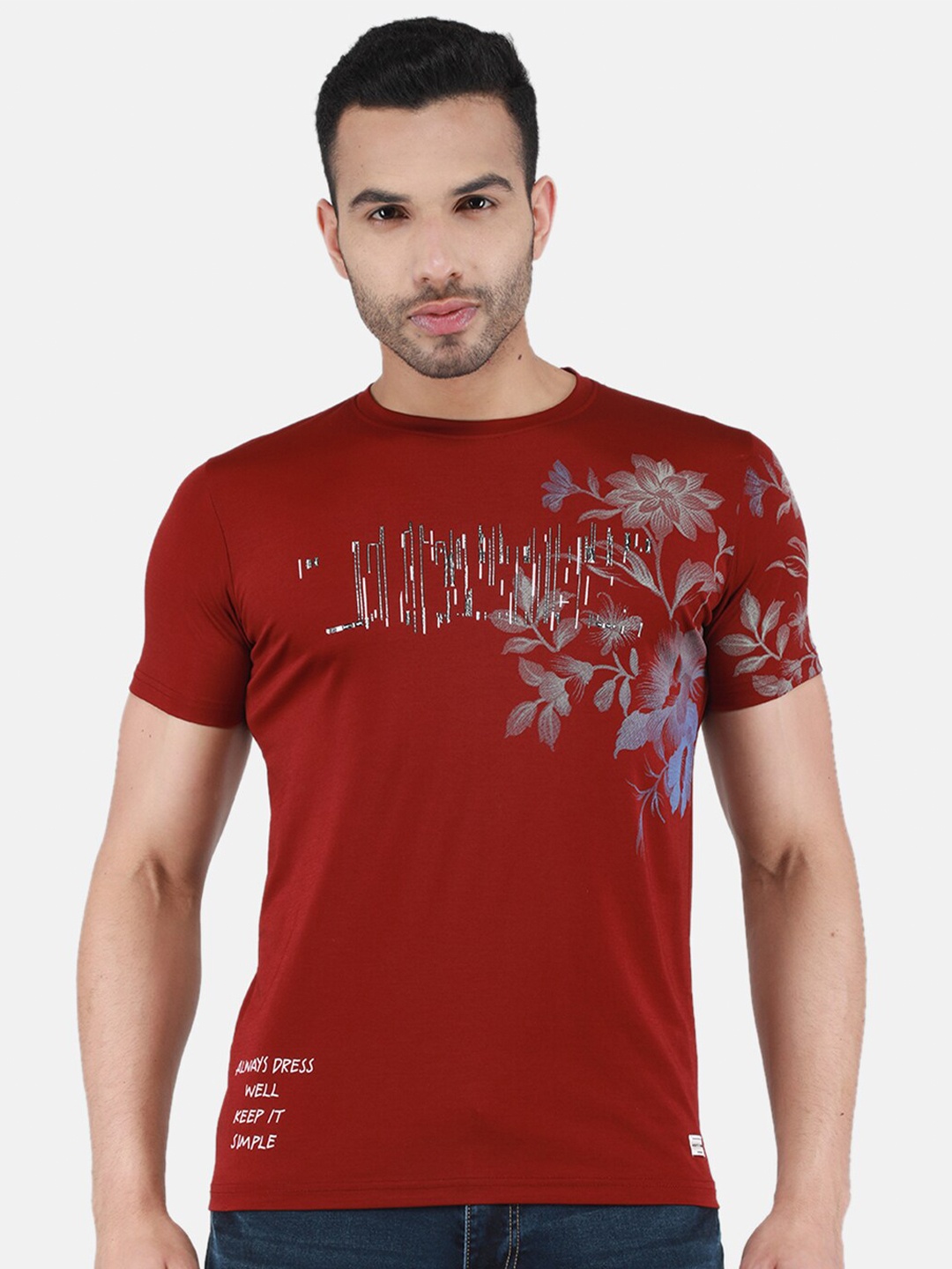 

Monte Carlo Floral Printed T-shirt, Maroon
