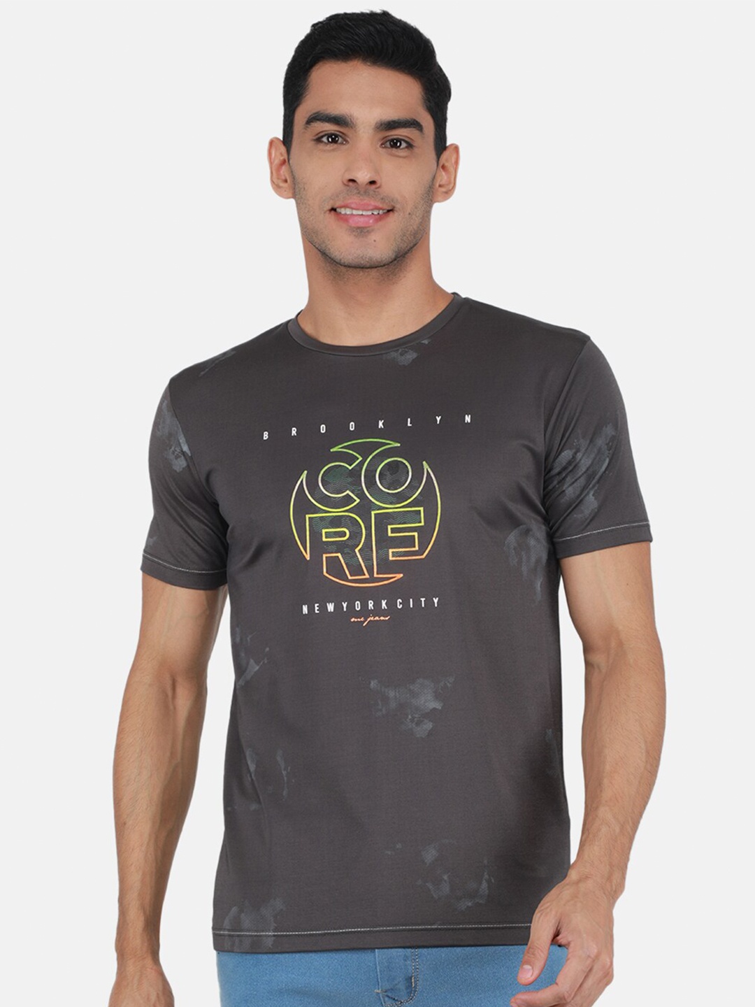 

Monte Carlo Typography Printed Round Neck T-shirt, Grey