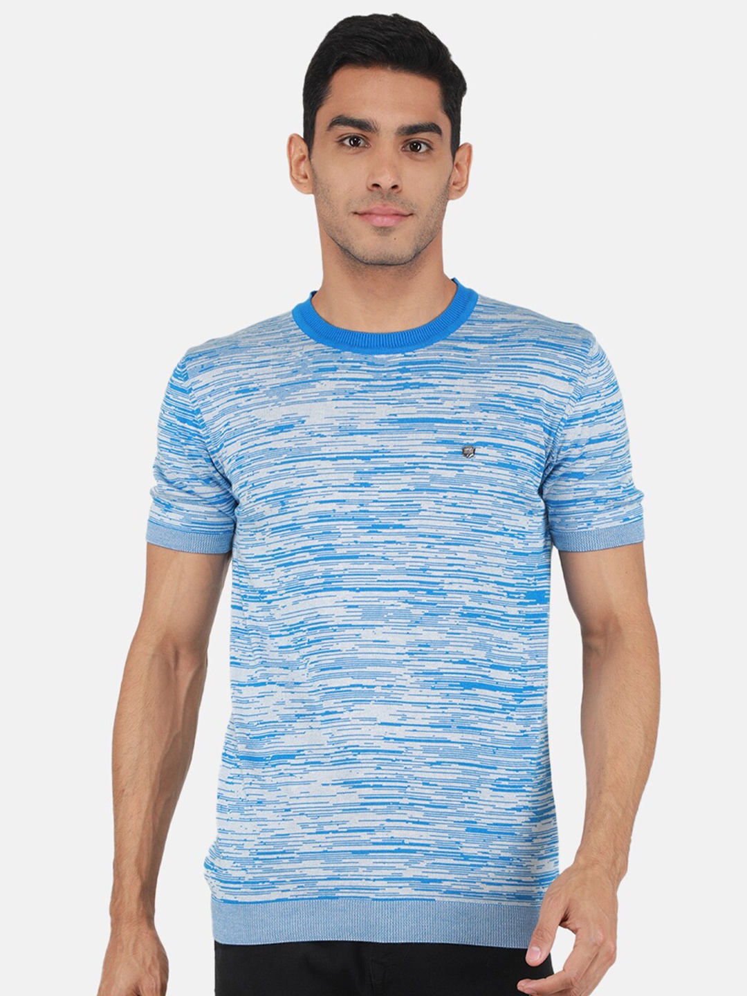 

Monte Carlo Abstract Printed Round Neck Short Sleeves T-shirt, Blue