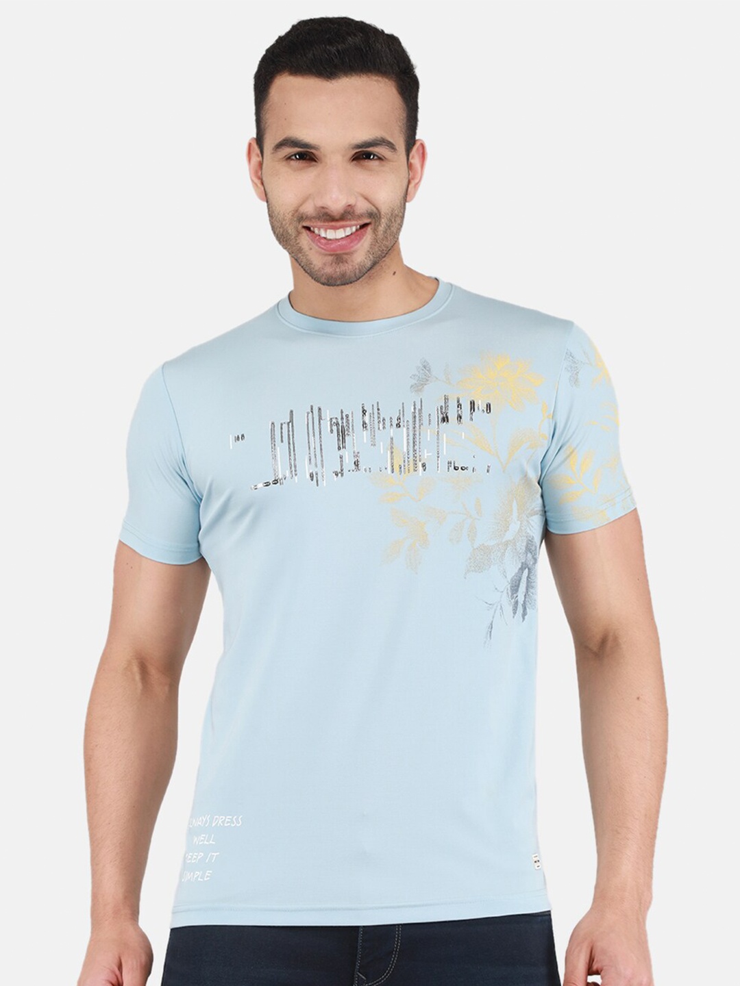 

Monte Carlo Typography Printed Round Neck T-shirt, Blue