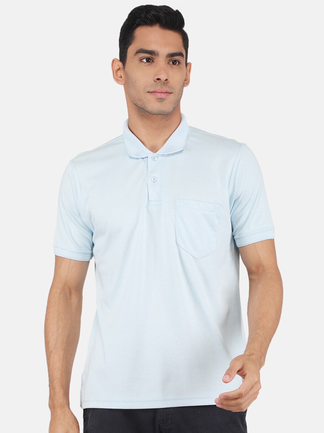 

Monte Carlo Comfortable Polo Collar Pocket T-shirt, Blue