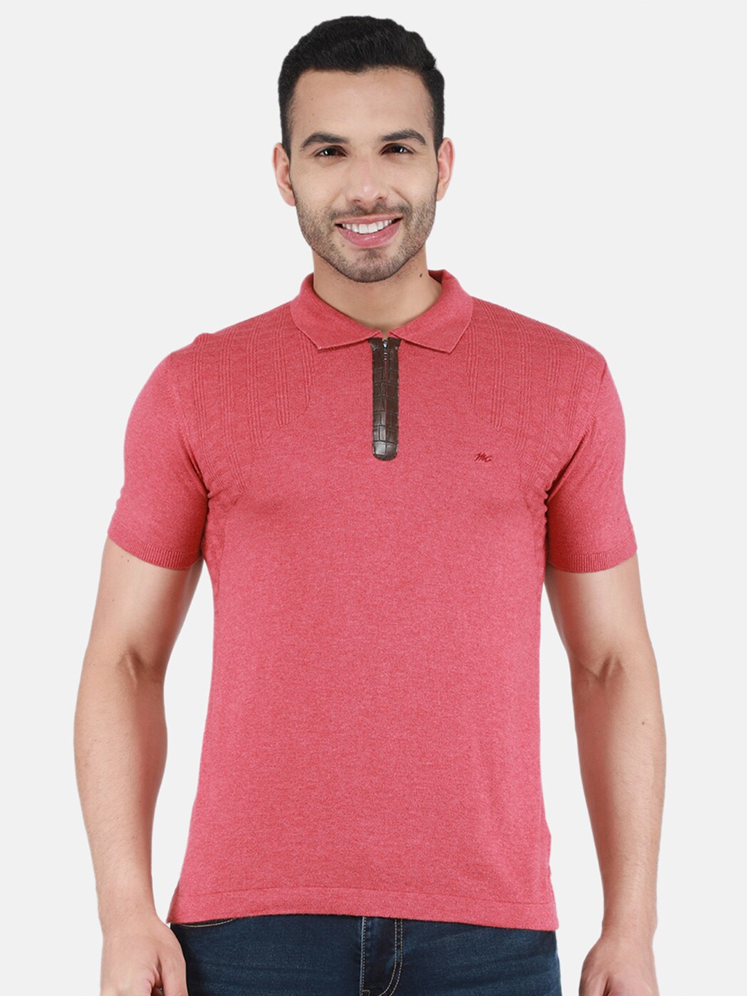 

Monte Carlo Polo Collar Regular Sleeves T-shirt, Red