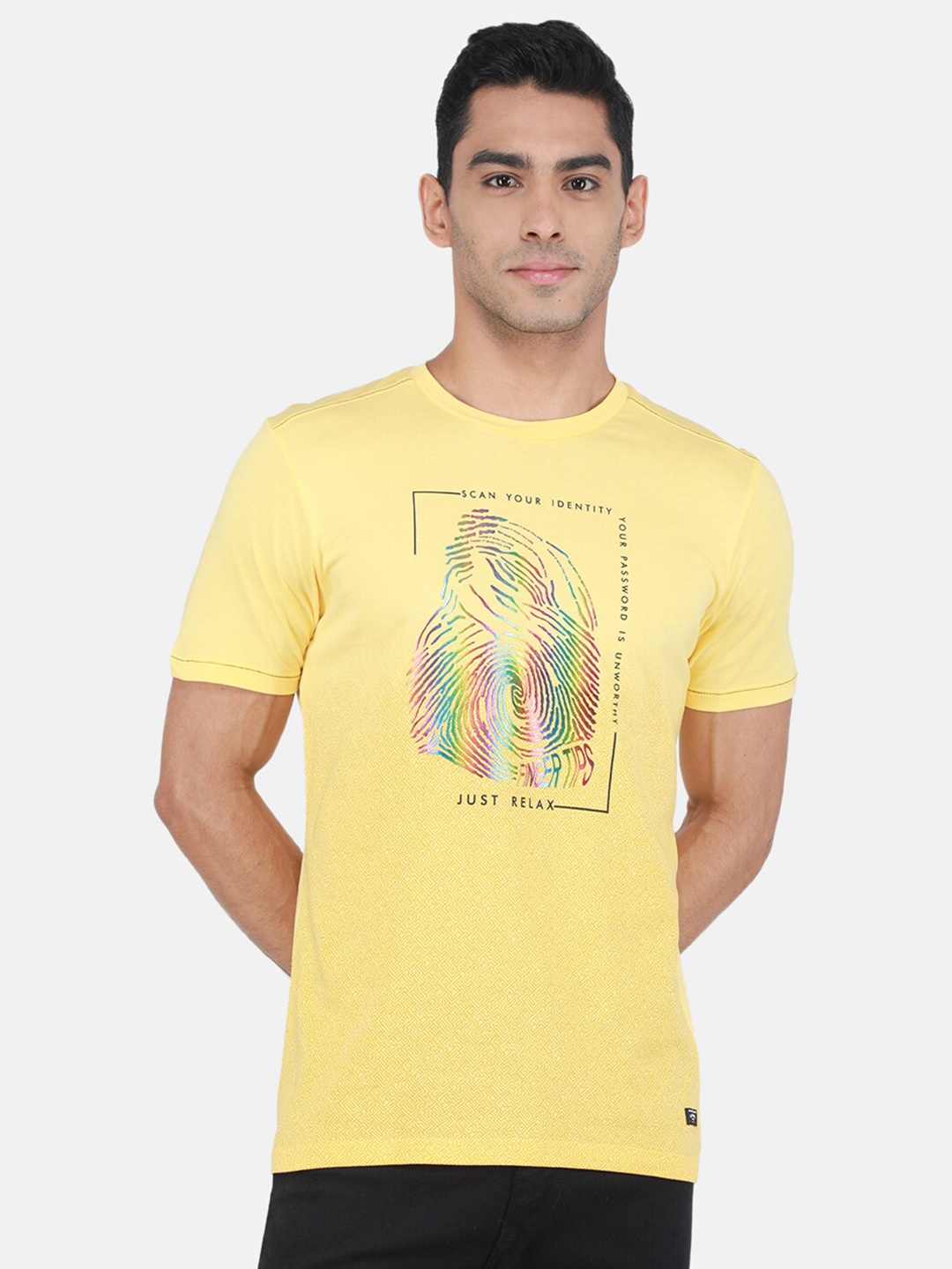 

Monte Carlo Graphic Printed Regular Fit T-shirt, Yellow