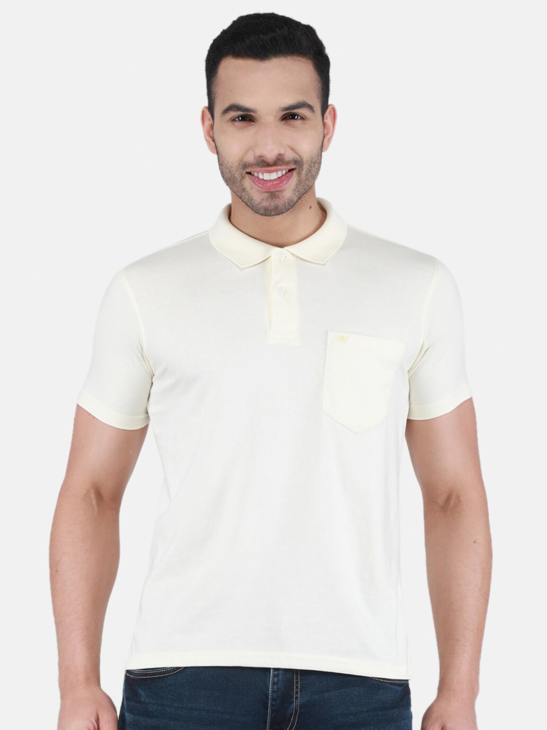 

Monte Carlo Polo Collar Short Sleeves T-shirt, Cream