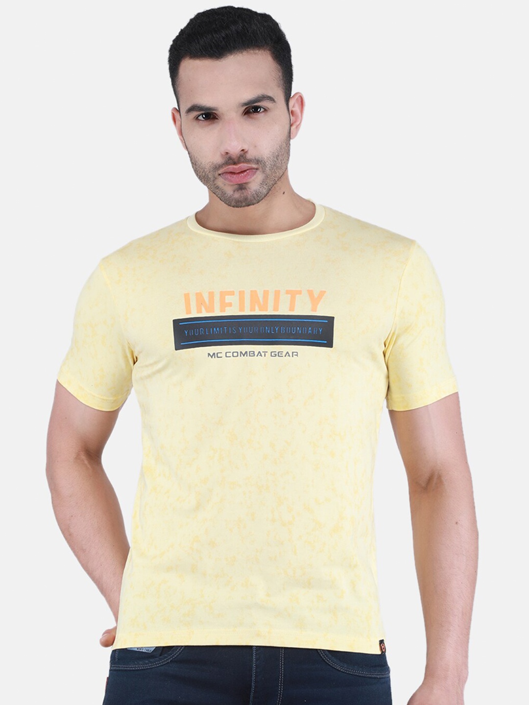 

Monte Carlo Typography Printed Round Neck T-shirt, Yellow