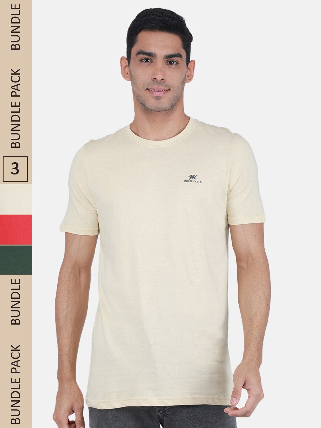 

Monte Carlo Pack Of 3 Cotton T-shirt, Off white