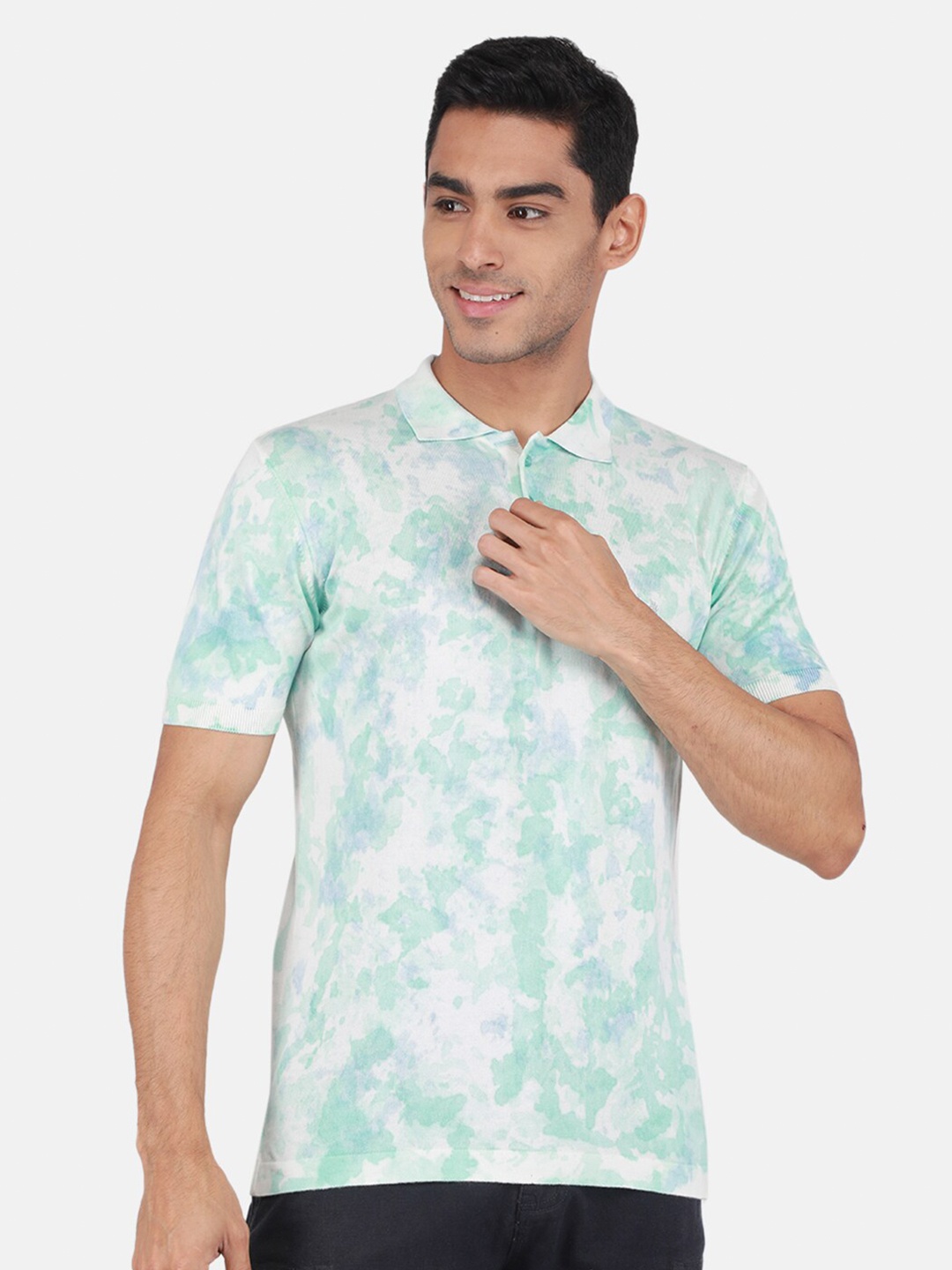 

Monte Carlo Dyed Polo Collar T-shirt, Sea green