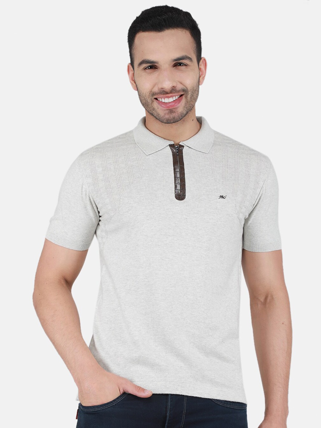 

Monte Carlo Polo Collar T-shirt, Grey