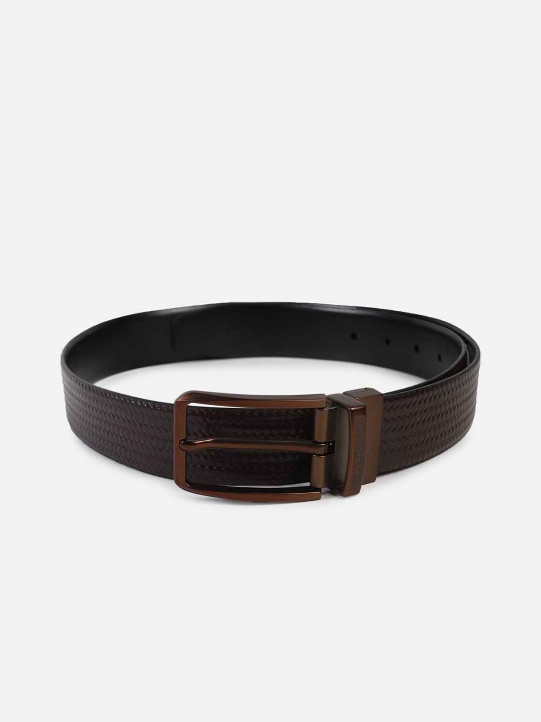 

Van Heusen Men Textured Leather Belt, Brown