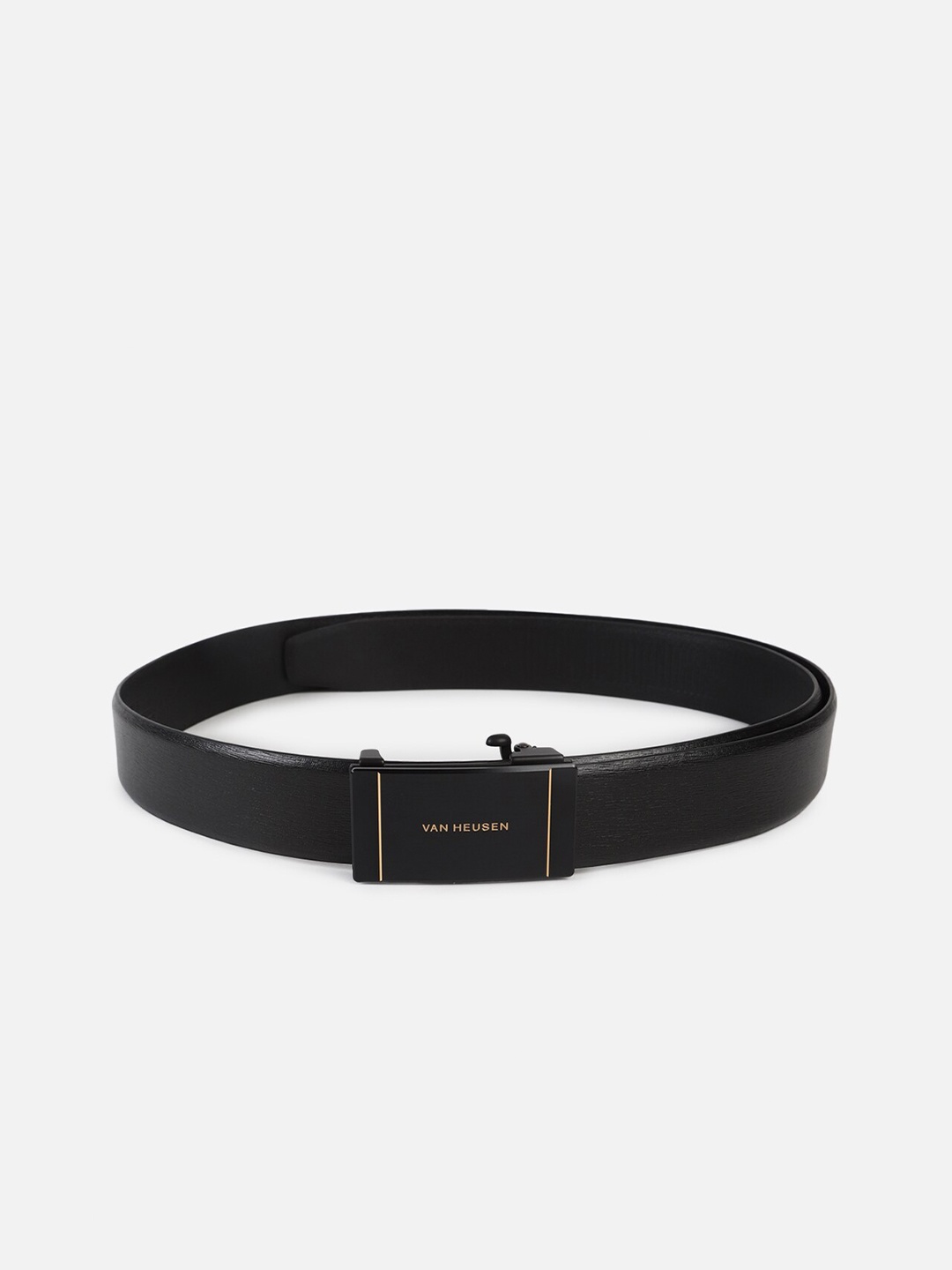 

Van Heusen Men Slider Buckle Leather Belt, Black