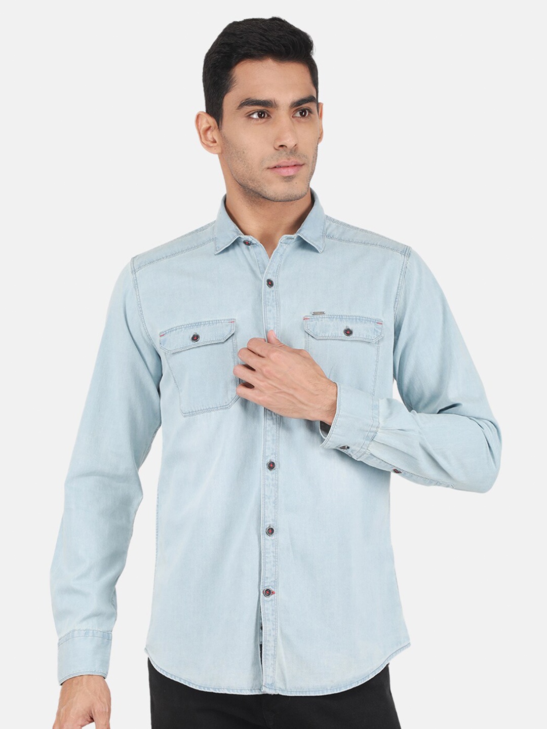 

Monte Carlo Spread Collar Casual Shirt, Blue