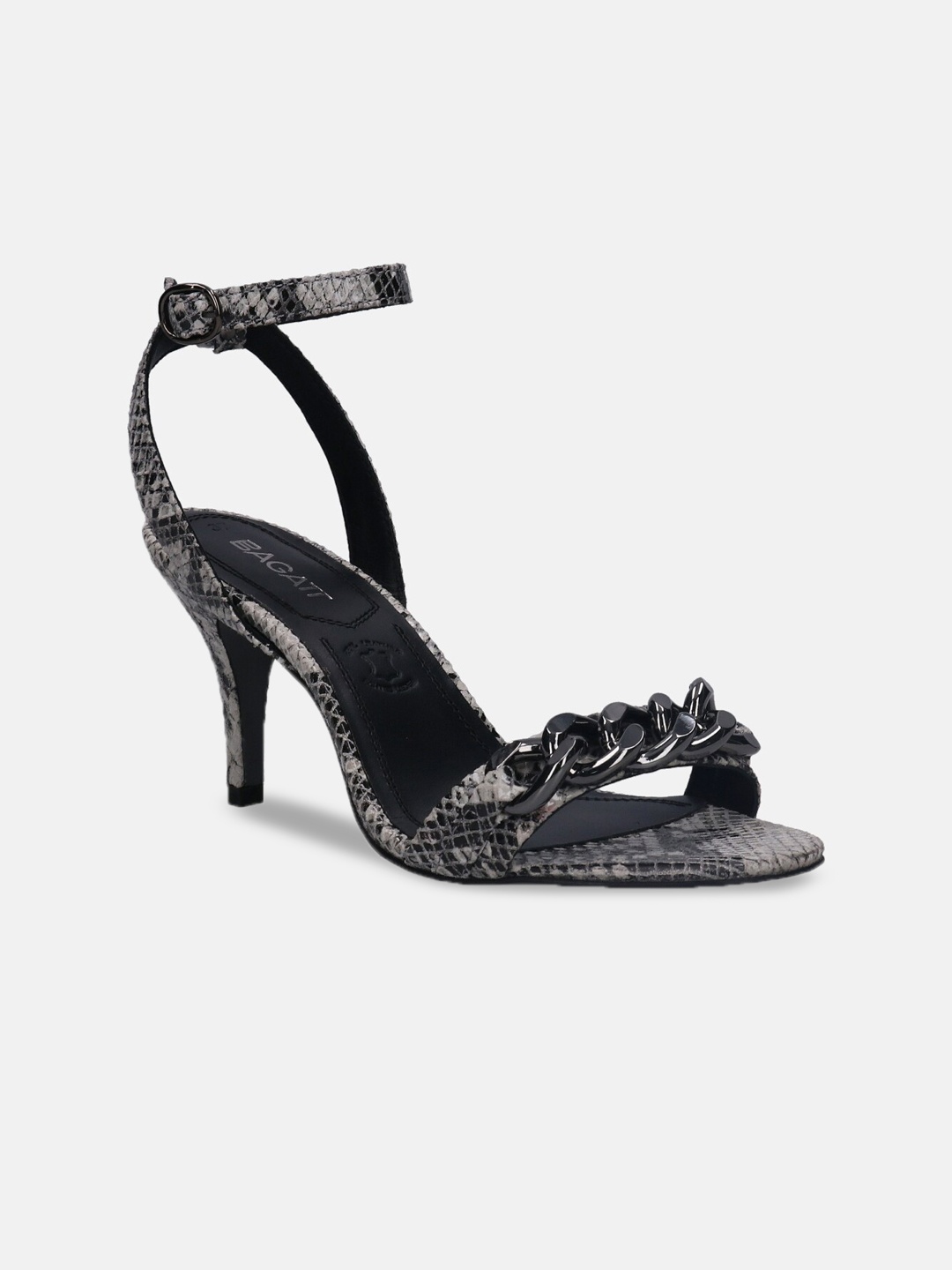 

BAGATT Silvana Printed Leather Kitten Heels, Black