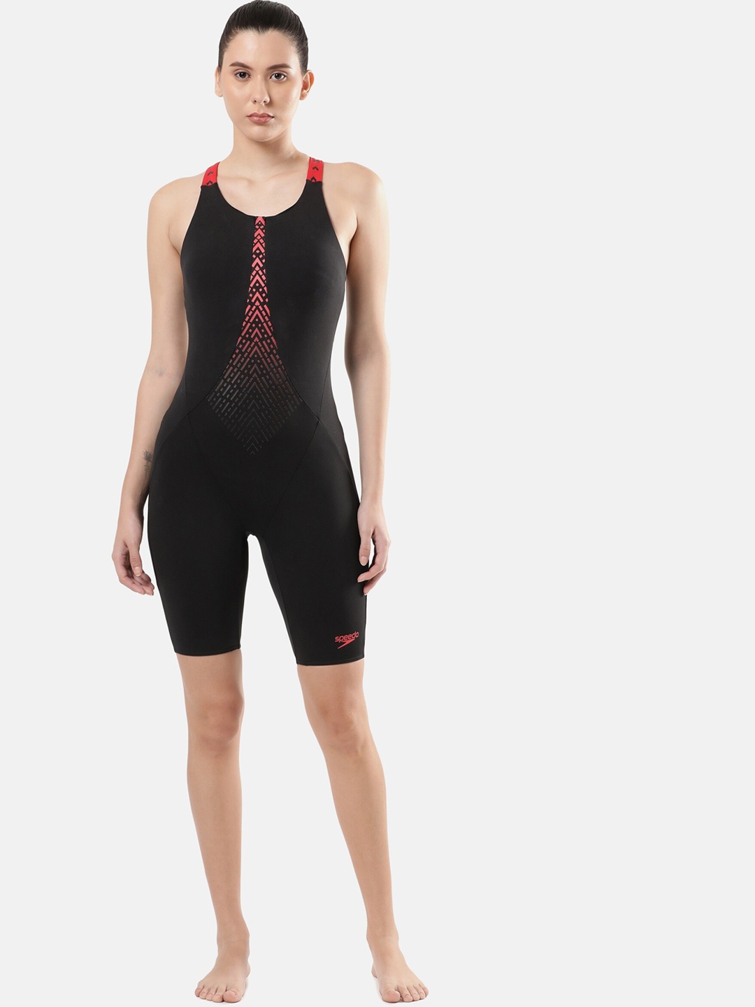 

Speedo Women Printed Hydrorpo Legsuit, Black