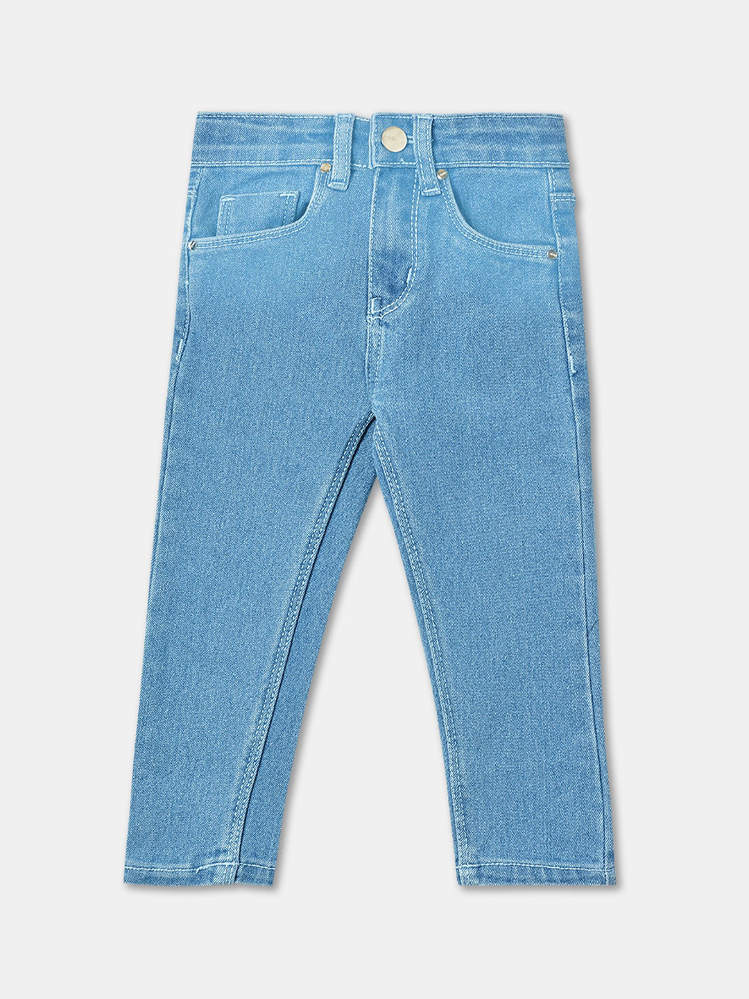 

R&B Girls Cotton Mid-Rise Jeans, Blue