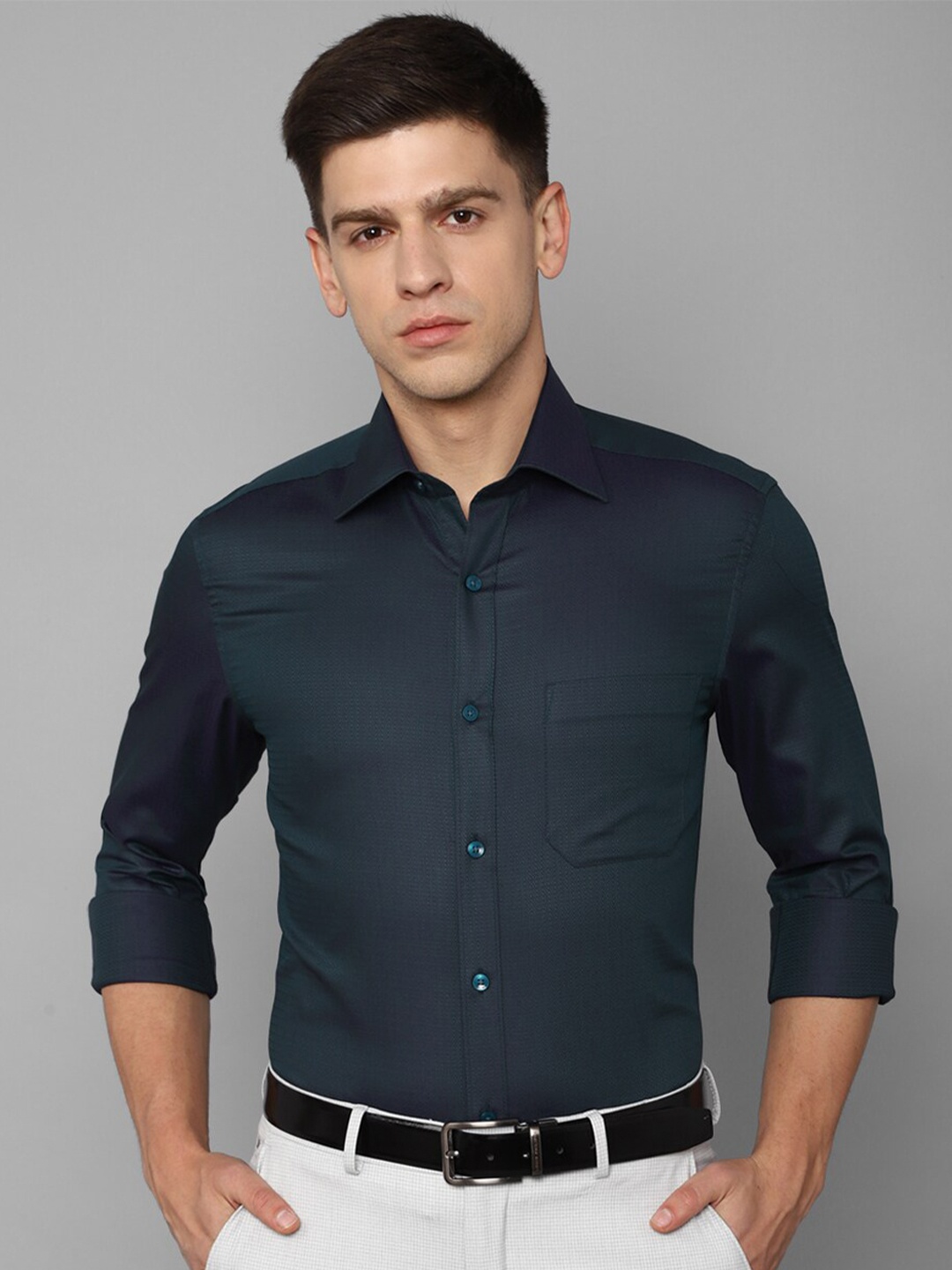 

Louis Philippe Opaque Formal Pure Cotton Shirt, Navy blue