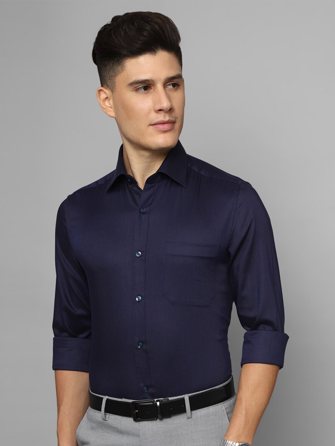 

Louis Philippe Opaque Formal Pure Cotton Shirt, Navy blue
