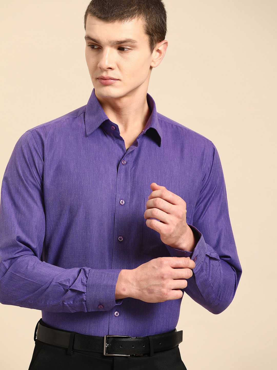

DENNISON Men Purple Smart Opaque Formal Shirt