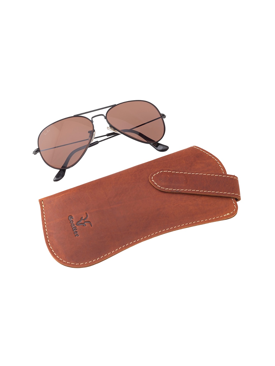 

Goatter Men Leather Sunglasses Case, Brown