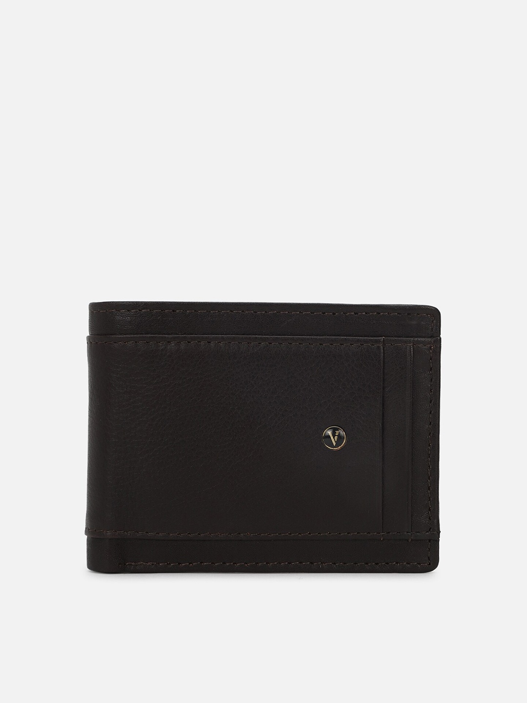 

Van Heusen Men Textured Leather Two Fold Wallet, Black