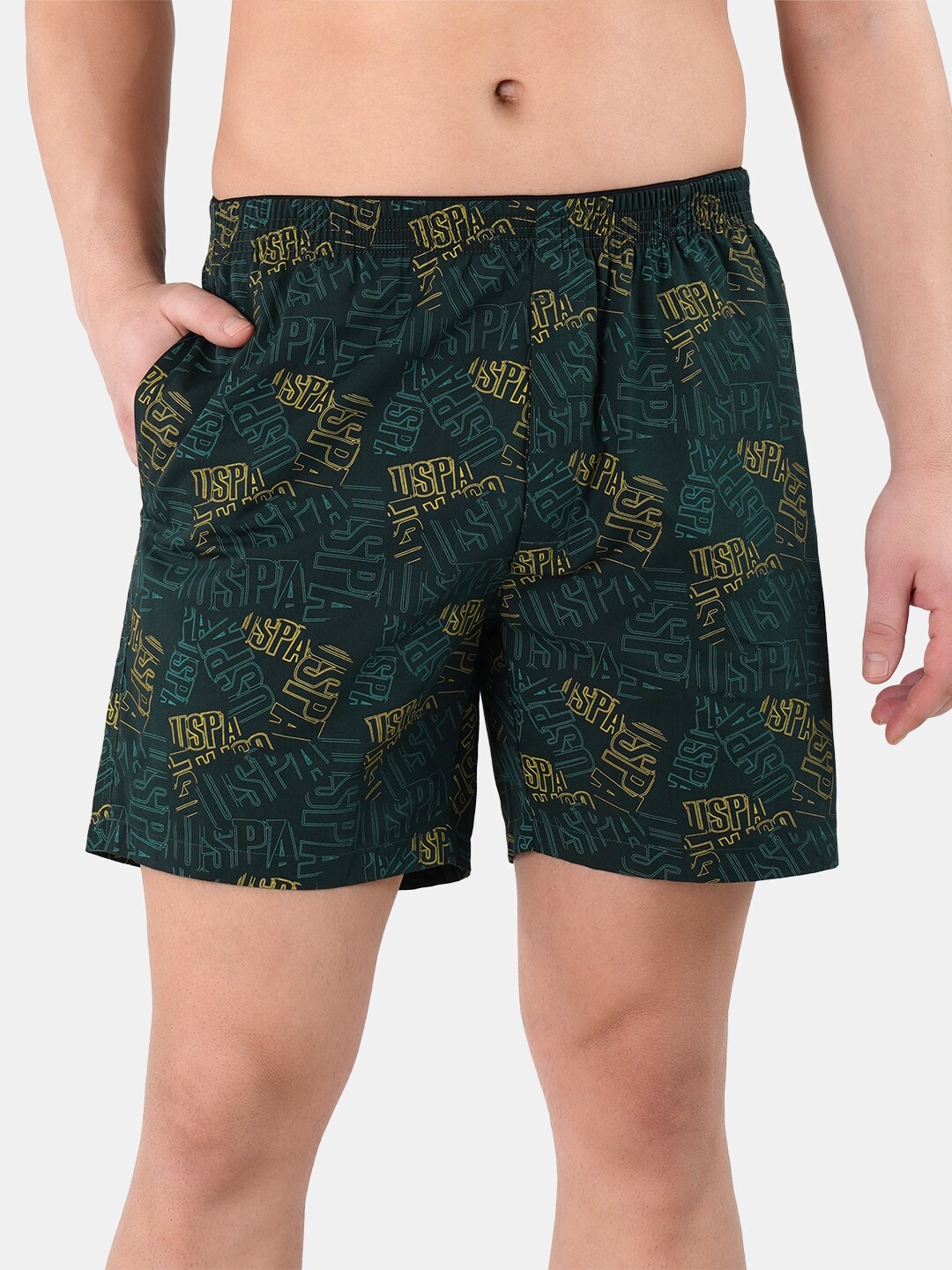 

U.S. Polo Assn. Men Printed Pure Cotton Breathable Boxers, Green