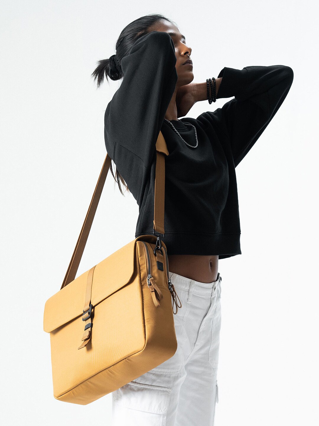 

DailyObjects Amber Mantle Laptop Messenger Bag, Yellow
