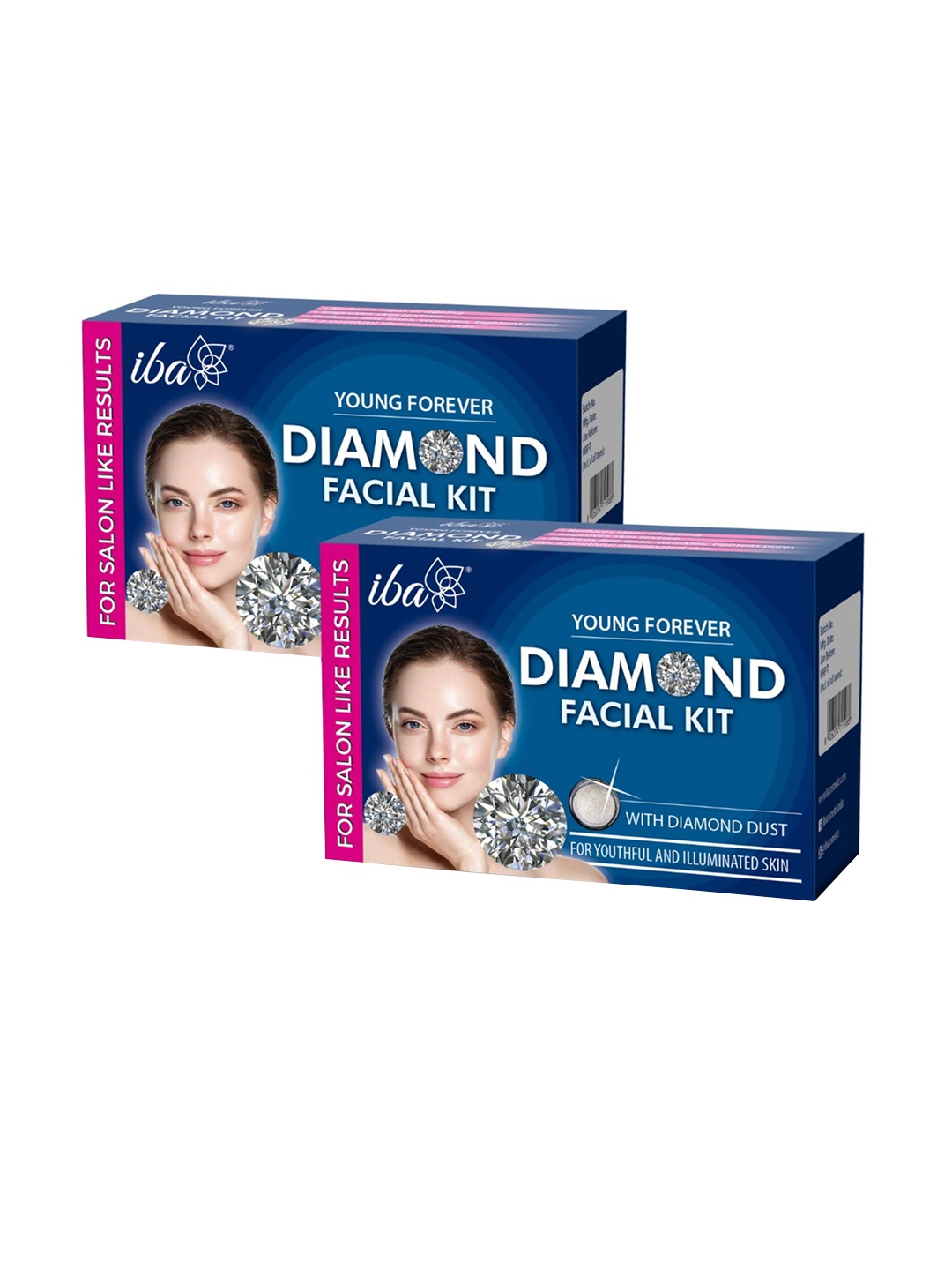 

Iba Set Of 2 Young Forever Diamond Facial Kit - 60 gm Each, Blue