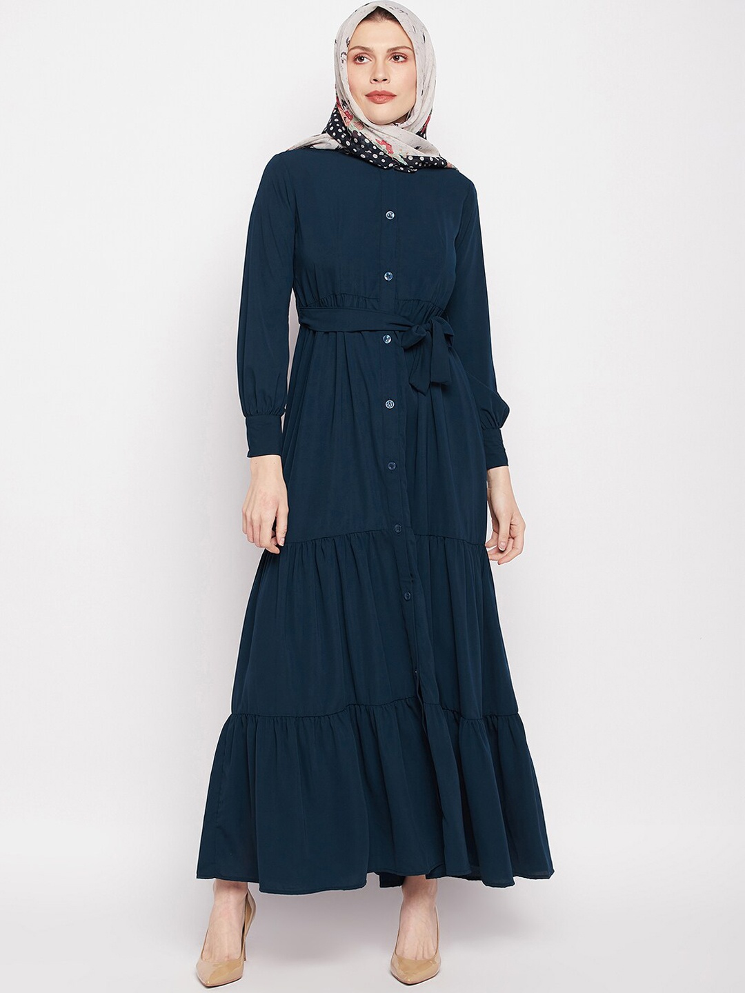 

NABIA Frilled Tiered Abaya Burqa, Teal