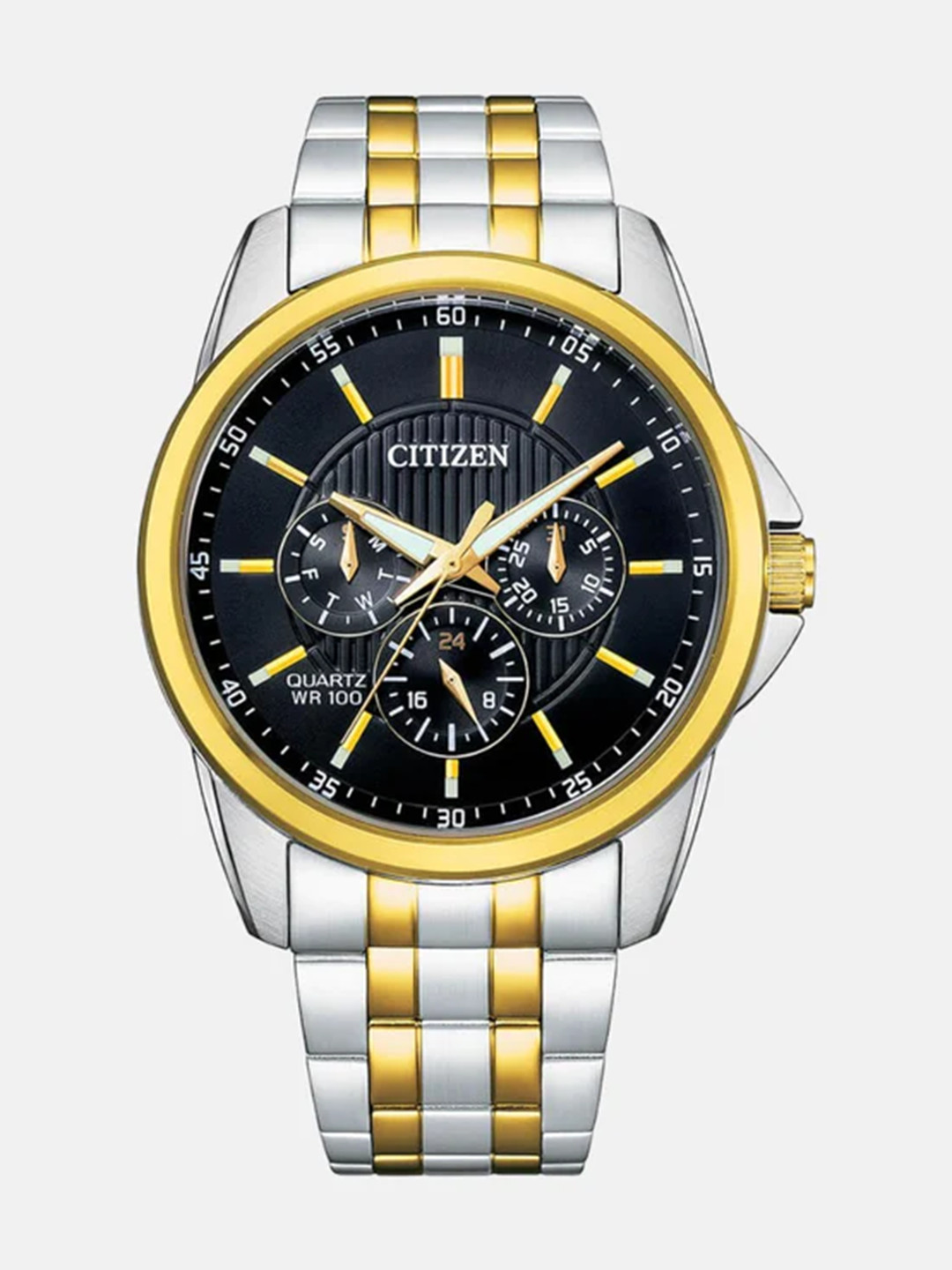 

Citizen Men Dial & Stainless Steel Bracelet Style Straps Analogue Watch AG8348-56E, Black