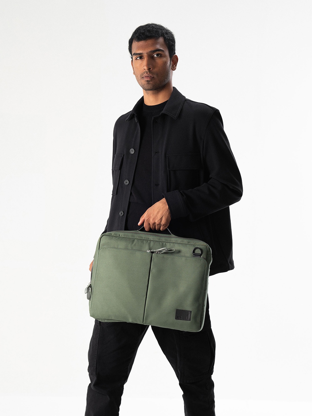 

DailyObjects Kelp Meridian Convertible Laptop Backpack Messenger Bag, Green
