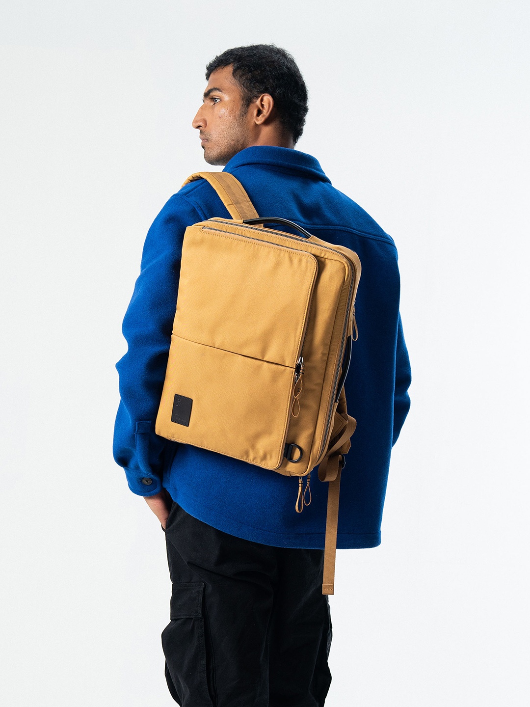 

DailyObjects Amber Meridian Convertible Laptop Backpack Messenger Bag, Yellow